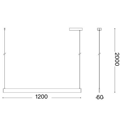 Ideal Lux - LED-Pendelleuchte mit Kabelaufhängung DESK ACCENT LED/36W/230V CRI 90 120 cm weiß