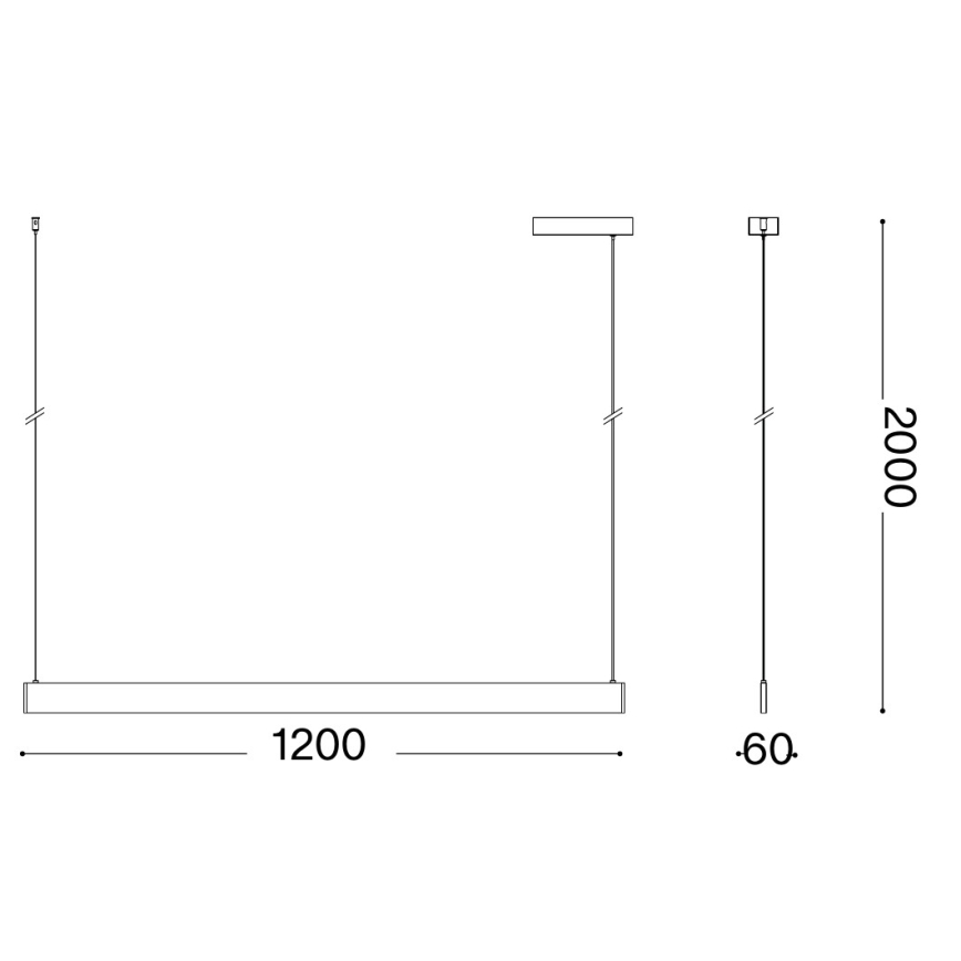 Ideal Lux - LED-Pendelleuchte mit Kabelaufhängung DESK ACCENT LED/36W/230V CRI 90 120 cm weiß