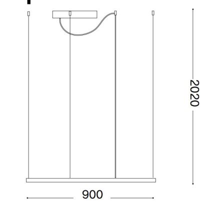 Ideal Lux - LED-Pendelleuchte mit Stahlseil ORACLE SLIM LED/53W/230V 3000 K CRI 90 90x90 cm weiß