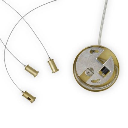 Ideal Lux - LED-Pendelleuchte mit Kabelaufhängung PERLAGE 25xG9/3W/230V 110 cm gold/weiß