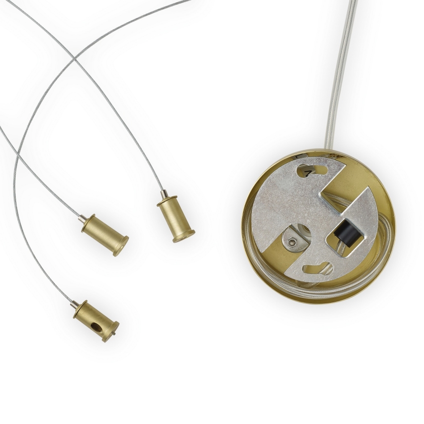 Ideal Lux - LED-Pendelleuchte mit Kabelaufhängung PERLAGE 25xG9/3W/230V 110 cm gold/weiß