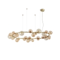 Ideal Lux - LED-Pendelleuchte mit Seilabhängung PERLAGE 30xG9/3W/230V 143 cm gold/rauchbeige