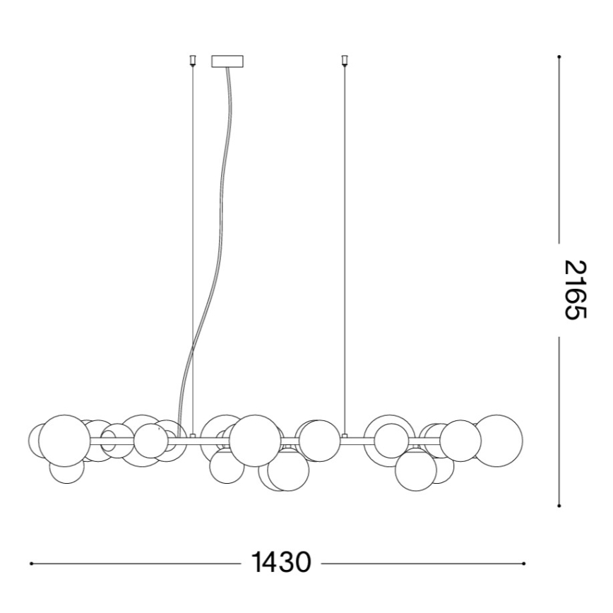Ideal Lux - LED-Pendelleuchte mit Seilabhängung PERLAGE 30xG9/3W/230V 143 cm gold/rauchbeige