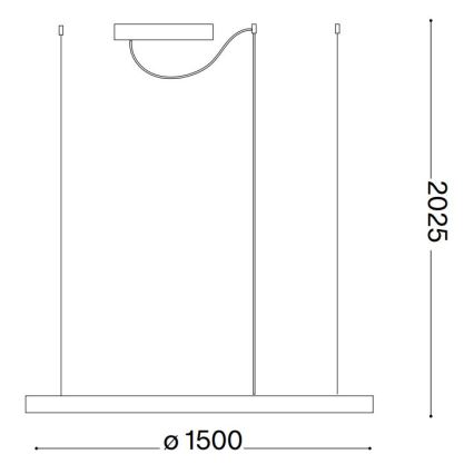 Ideal Lux - LED-Pendelleuchte an Stahlseil ORACLE SLIM LED/29W/230V 2700K CRI 90 Ø 50 cm schwarz