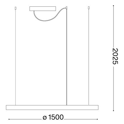 Ideal Lux - LED-Hängeleuchte an Kabel ORACLE SLIM LED/81W/230V 3000K CRI 90 Ø 150 cm goldfarben