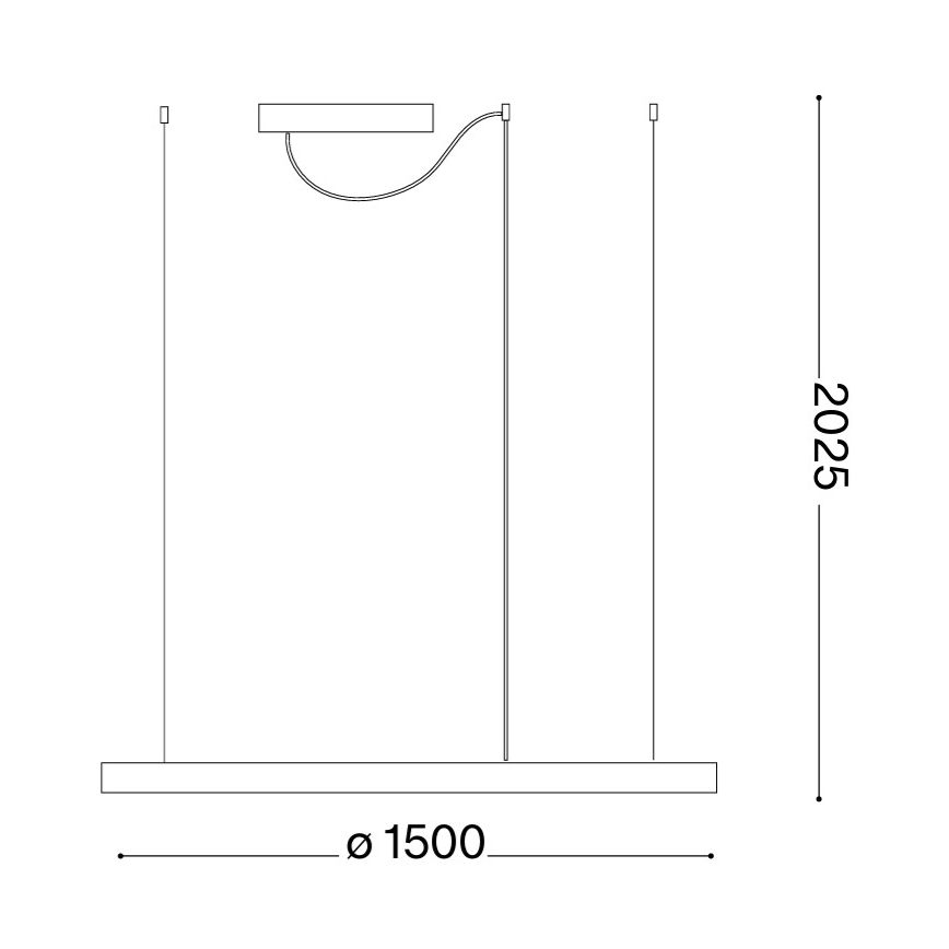 Ideal Lux - LED-Hängeleuchte an Kabel ORACLE SLIM LED/81W/230V 3000K CRI 90 Ø 150 cm goldfarben