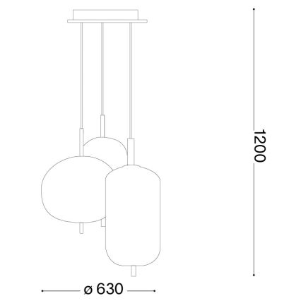 Ideal Lux - LED-Pendelleuchte mit Seilaufhängung UMILE LED/55W/230V Ø 63 cm CRI 90 Messing/Weiß
