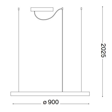 Ideal Lux - LED dimmbarer Kronleuchter an Kabel ORACLE SLIM LED/43W/230V 3000K Ø 90 cm schwarz