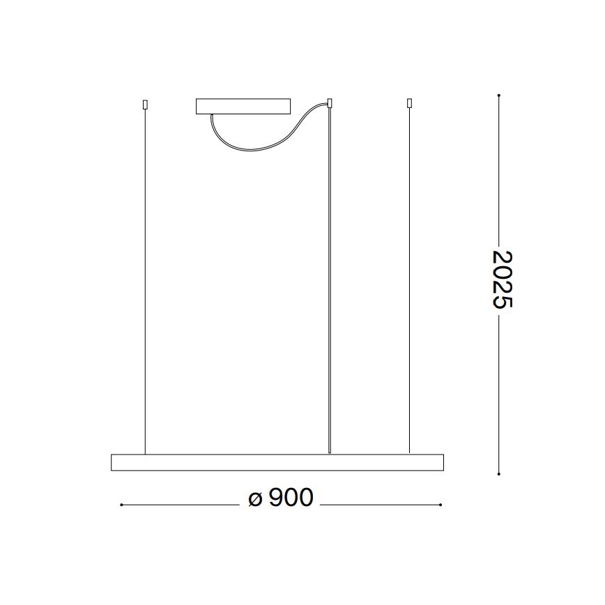 Ideal Lux - LED dimmbarer Kronleuchter an Kabel ORACLE SLIM LED/43W/230V 3000K Ø 90 cm schwarz