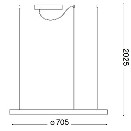 Ideal Lux - LED-Pendelleuchte ORACLE SLIM an Stahlseil LED/37W/230V 4000K CRI 90 Ø 70 cm weiß