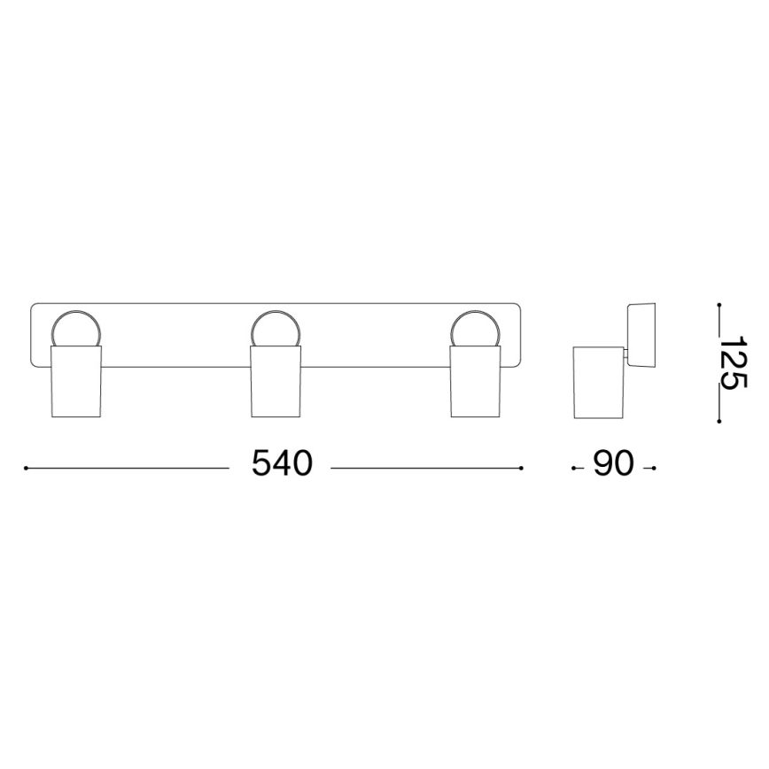 Ideal Lux - LED-Spot RUDY 3xGU10/7W/230V CRI 90 schwarz