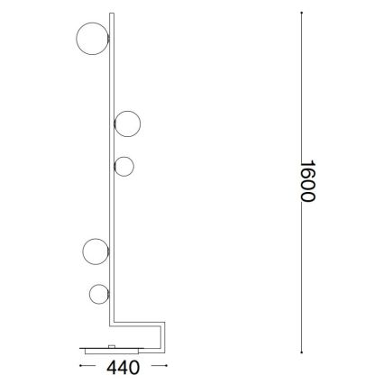 Ideal Lux - LED-Stehleuchte BIRDS 5xG9/3W/230V schwarz/golden
