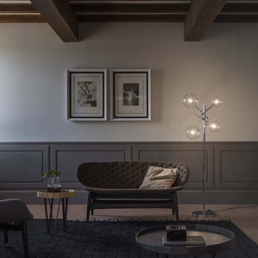 Ideal Lux - LED-Stehleuchte EQUINOXE 4xG4/2W/230V glänzendes Chrom/klar