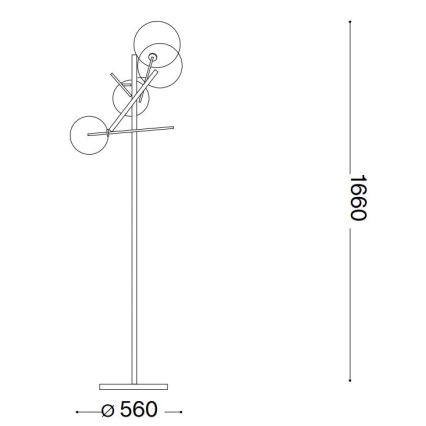 Ideal Lux - LED-Stehleuchte EQUINOXE 4xG4/2W/230V glänzendes Chrom/rauchig