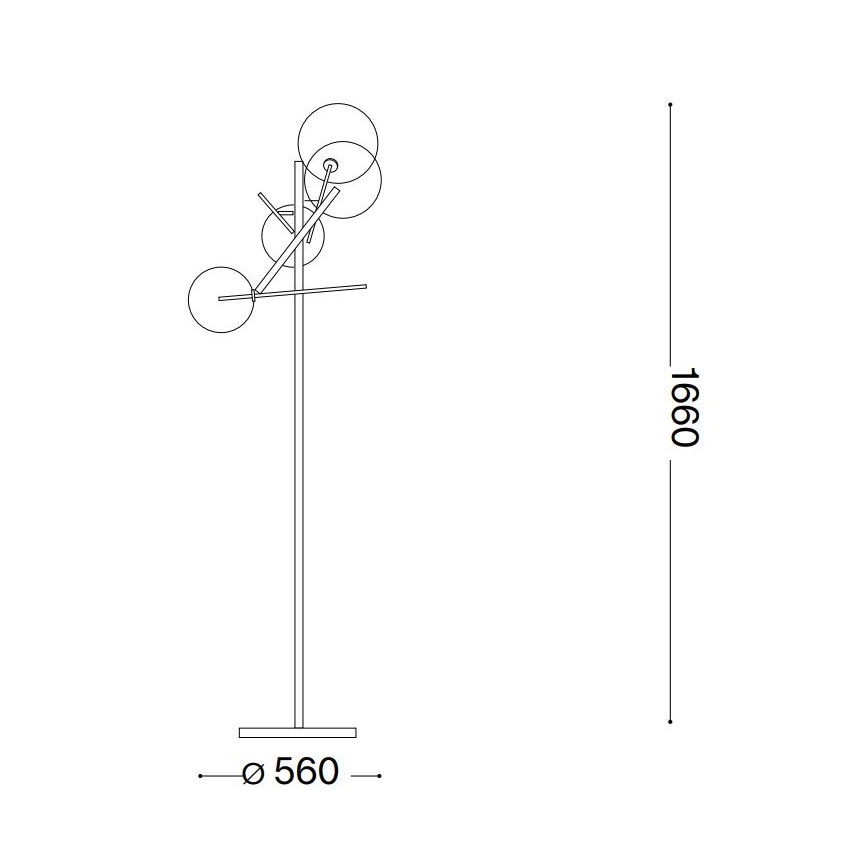 Ideal Lux - LED-Stehleuchte EQUINOXE 4xG4/2W/230V glänzendes Chrom/rauchig