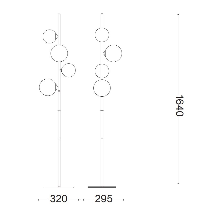Ideal Lux - LED-Stehleuchte PERLAGE 4xG9/3W/230V gold/rauchbeige