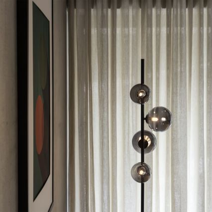 Ideal Lux - LED-Stehleuchte PERLAGE 4xG9/3W/230V schwarz/rauchschwarz