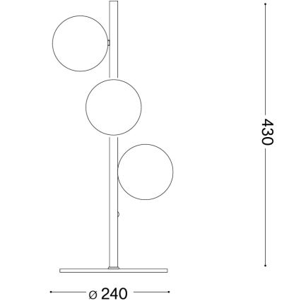Ideal Lux - LED-Tischlampe PERLAGE 3xG9/3W/230V schwarz/rauchschwarz