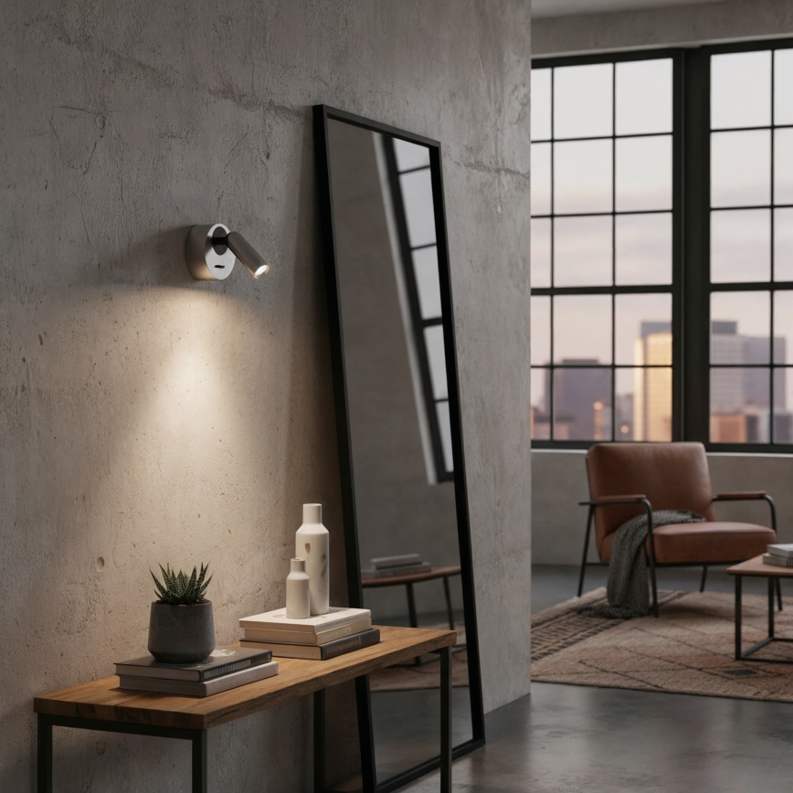 Ideal Lux - LED-Wandstrahler BEAN LED/3W/230V CRI 90 glänzendes Chrom