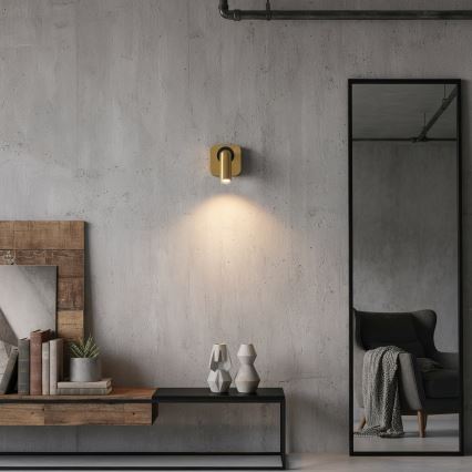 Ideal Lux - LED-Wandstrahler BEAN LED/3W/230V CRI 90 golden