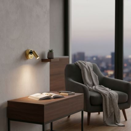 Ideal Lux - LED-Wandstrahler BEAN LED/3W/230V CRI 90 Messing