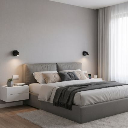 Ideal Lux - LED-Wandstrahler BEAN LED/3W/230V CRI 90 schwarz