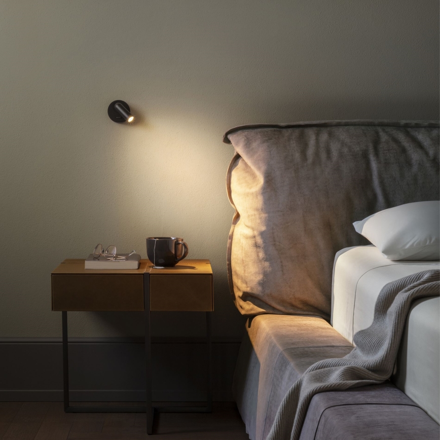 Ideal Lux - LED-Wandstrahler BEAN LED/3W/230V CRI 90 schwarz