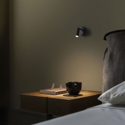 Ideal Lux - LED-Wandstrahler BEAN LED/3W/230V CRI 90 schwarz