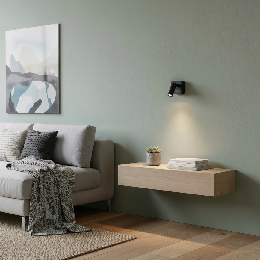 Ideal Lux - LED-Wandstrahler BEAN LED/3W/230V CRI 90 schwarz