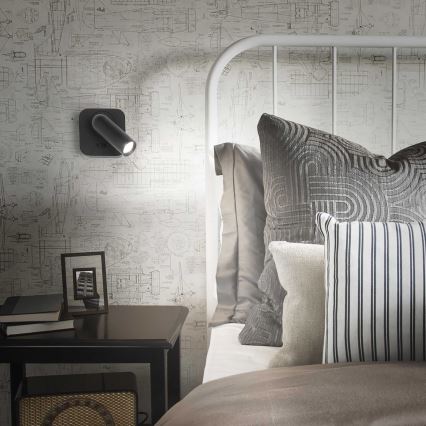 Ideal Lux - LED-Wandstrahler BEAN LED/3W/230V CRI 90 schwarz