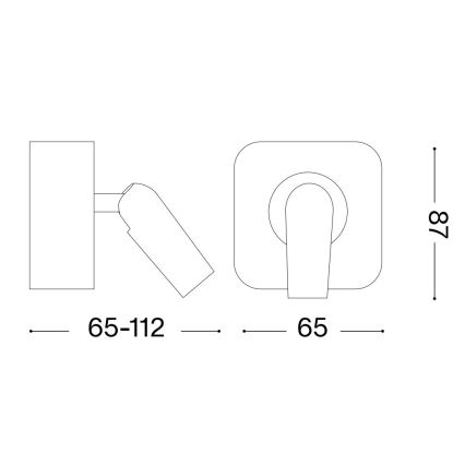 Ideal Lux - LED-Wandstrahler BEAN LED/3W/230V CRI 90 schwarz