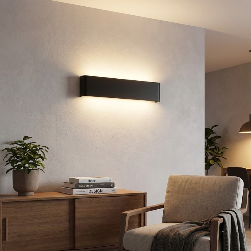 Ideal Lux - LED-Wandleuchte DELTA LED/14W/230V 3000K 41 cm CRI 90 schwarz