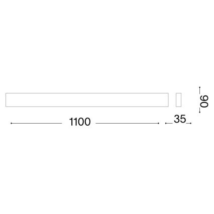 Ideal Lux - LED-Wandleuchte DELTA LED/37W/230V 3000K 110 cm CRI 90 schwarz