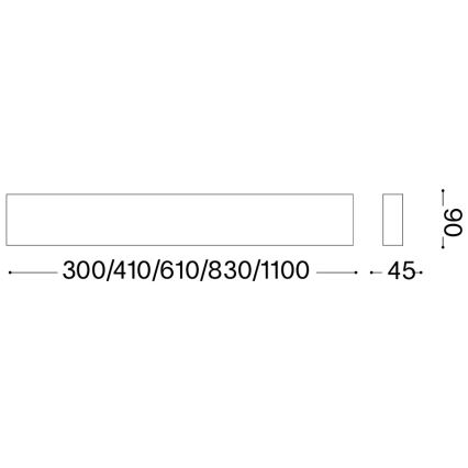 Ideal Lux - LED-Wandleuchte DELTA LED LED/14W/230V 3000K 41 cm CRI 90 Beton
