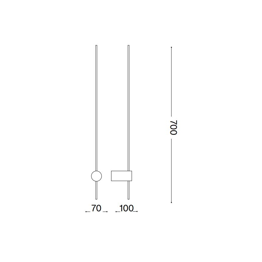 Ideal Lux - LED-Wandleuchte ESSENCE LED/12W/230V 70 cm 3000K CRI 90 schwarz