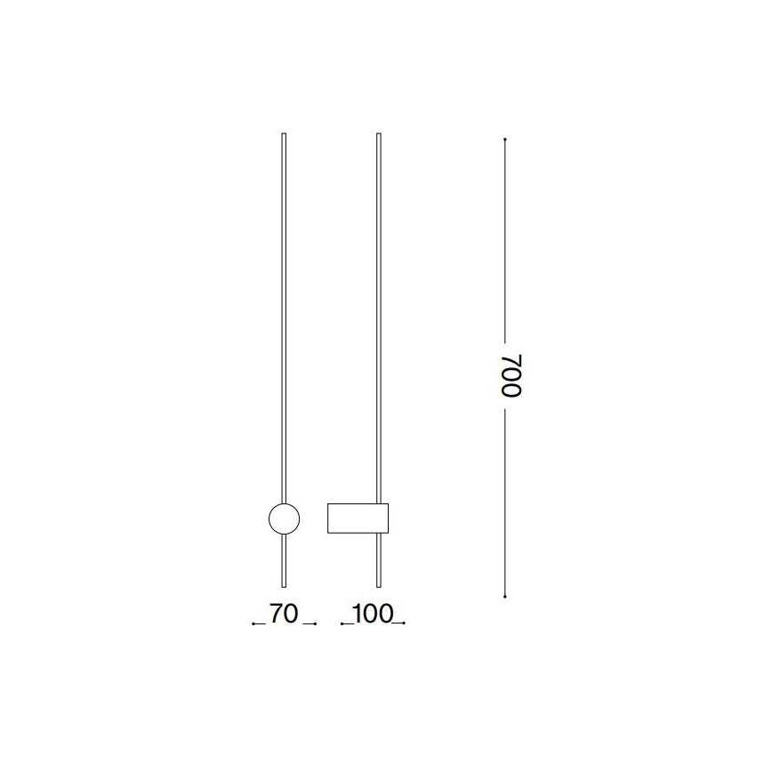 Ideal Lux - LED-Wandleuchte ESSENCE LED/12W/230V 70 cm 3000K CRI 90 weiß