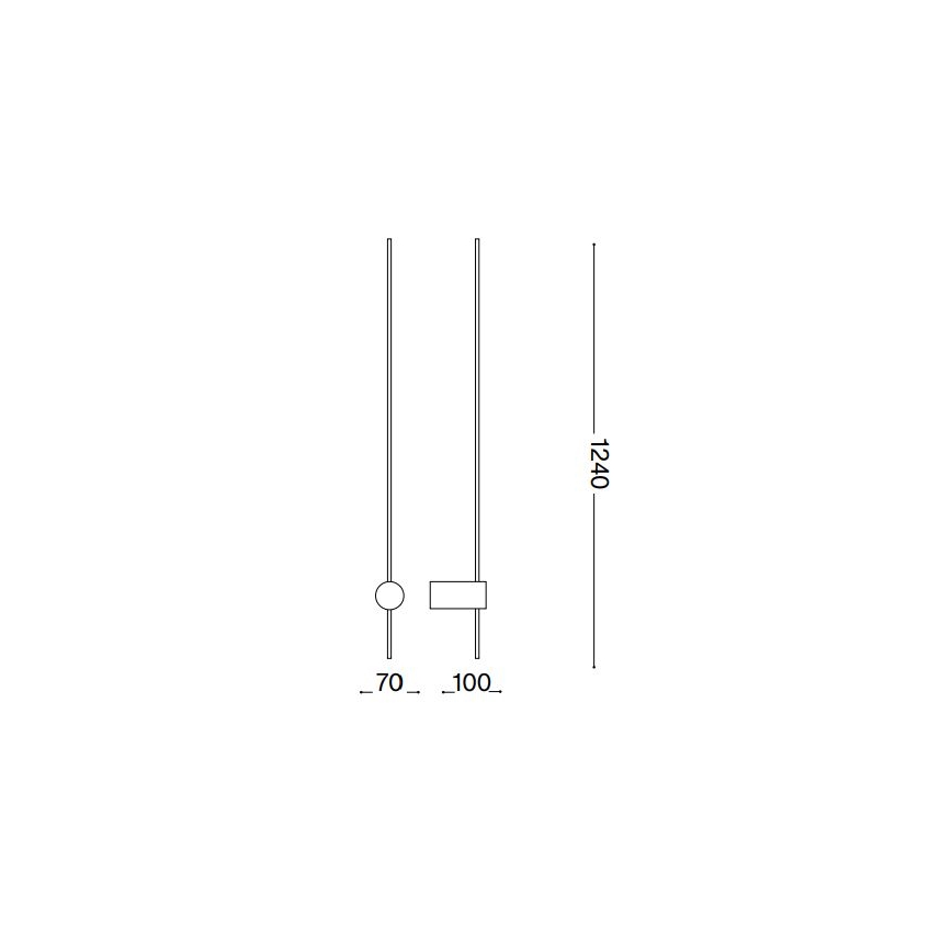 Ideal Lux - LED-Wandleuchte ESSENCE LED/19W/230V 124 cm 3000K CRI 90 schwarz