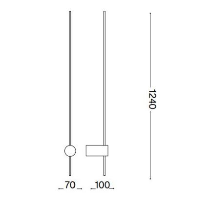 Ideal Lux - LED-Wandleuchte ESSENCE LED/19W/230V 4000K 124 cm CRI 90 schwarz