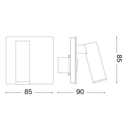 Ideal Lux - LED Wandleuchte LITE LED/3W/230V CRI 90 Messing