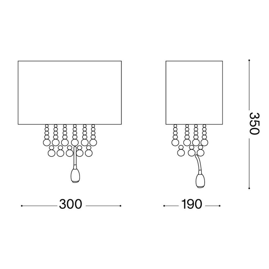 Ideal Lux - LED-Kristall-Wandleuchte OPERA 2xE14/40W/230V + LED/1W weiß