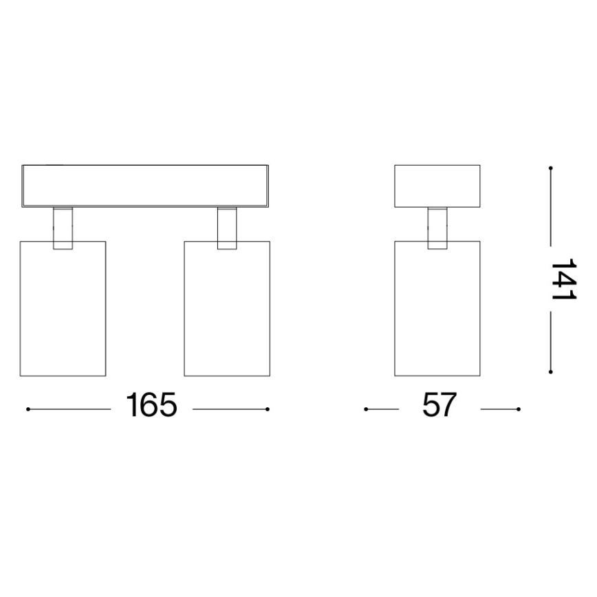 Ideal Lux - LED-Wandspot DYNAMITE 2xGU10/7W/230V CRI 90 weiß