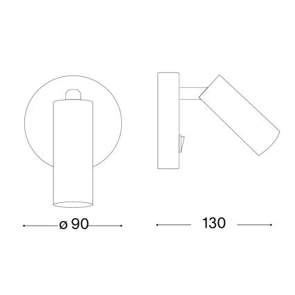 Ideal Lux - LED-Wandspot PAGE LED/3W/230V CRI 90 schwarz
