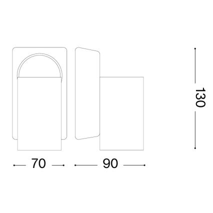 Ideal Lux - LED-Wandspot RUDY 1xGU10/7W/230V CRI 90 schwarz