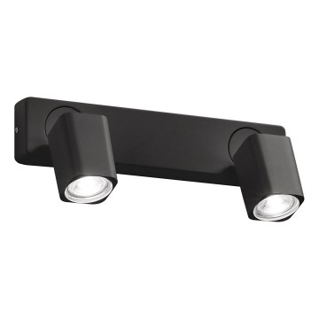 Ideal Lux - LED-Wandspot RUDY 2xGU10/7W/230V CRI 90 schwarz