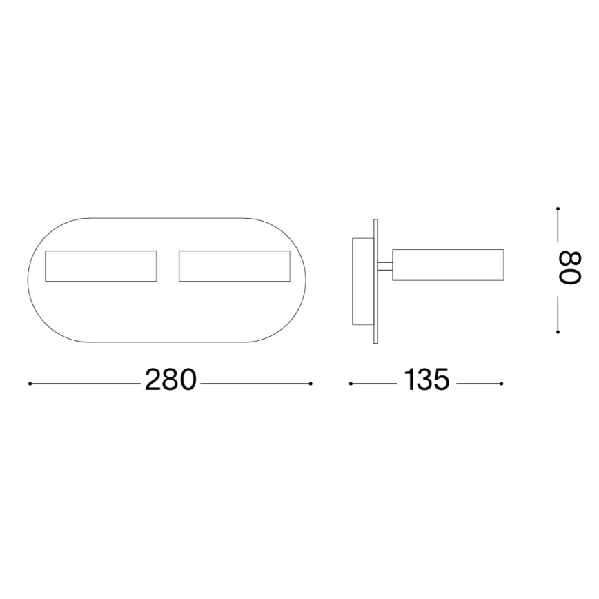 Ideal Lux - LED-Wandstrahler OBY 2xLED/6W/230V CRI 90 weiß