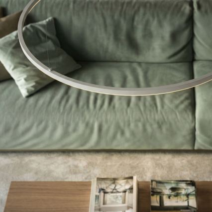 Ideal Lux - Pendelleuchte mit Seilaufhängung ORACLE SLIM LED/53W/230V 2700K CRI 90 Ø 90 cm weiß