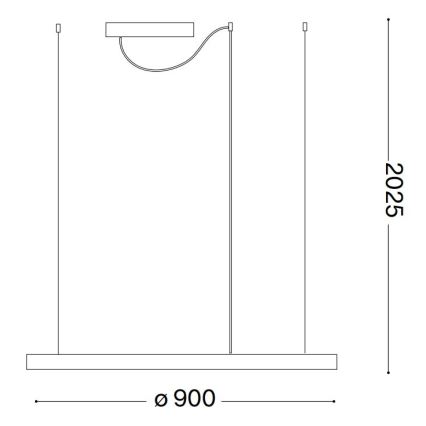 Ideal Lux - Pendelleuchte mit Seilaufhängung ORACLE SLIM LED/53W/230V 2700K CRI 90 Ø 90 cm weiß