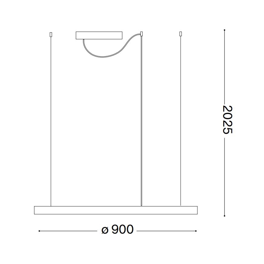 Ideal Lux - Pendelleuchte mit Seilaufhängung ORACLE SLIM LED/53W/230V 2700K CRI 90 Ø 90 cm weiß