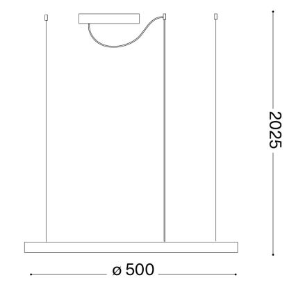 Ideal Lux - LED-Pendelleuchte an Drahtseil ORACLE SLIM LED/29W/230V 3000K CRI 90 Ø 50 cm goldfarben