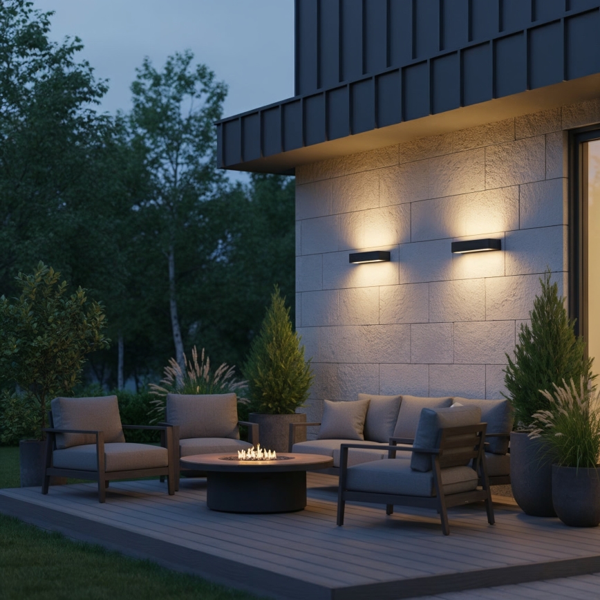 Ideal Lux - Outdoor-Wandleuchte ANDROMEDA 2xE27/60W/230V IP55 anthrazit